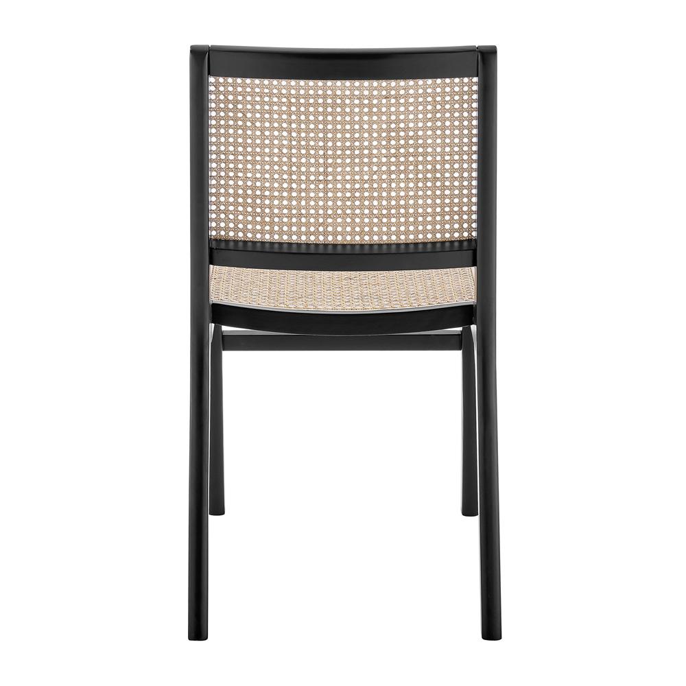 Euro Style - Joelle Cane Side Chair, Natural/Matte Black - 39182-BLK veiw 5