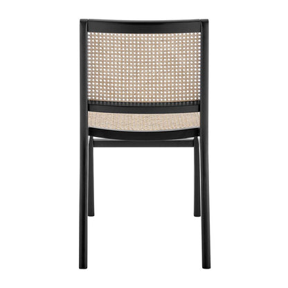 Euro Style - Joelle Cane Side Chair, Natural/Matte Black - 39182-BLK veiw 5