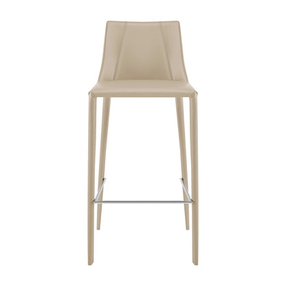 Euro Style - Kalle Faux Leather Bar Stool, Light Gray - 30918-LTGRY-MP1 veiw 1