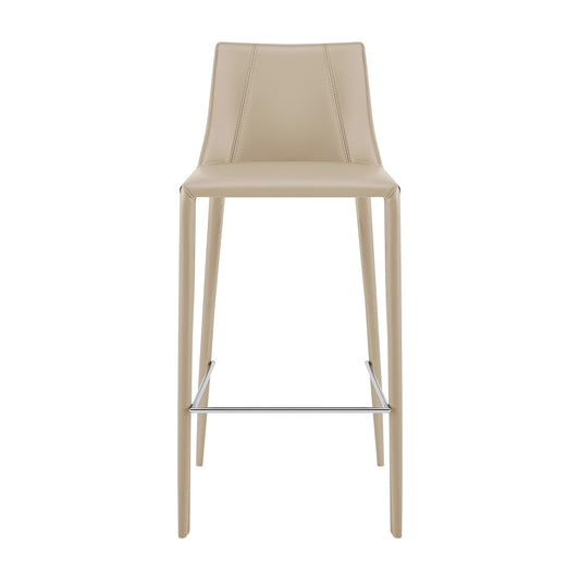 Euro Style - Kalle Faux Leather Bar Stool, Light Gray - 30918-LTGRY-MP1 veiw 1