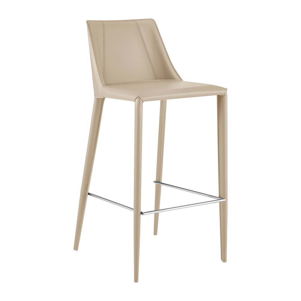 Euro Style - Kalle Faux Leather Bar Stool, Light Gray - 30918-LTGRY-MP1 veiw 2