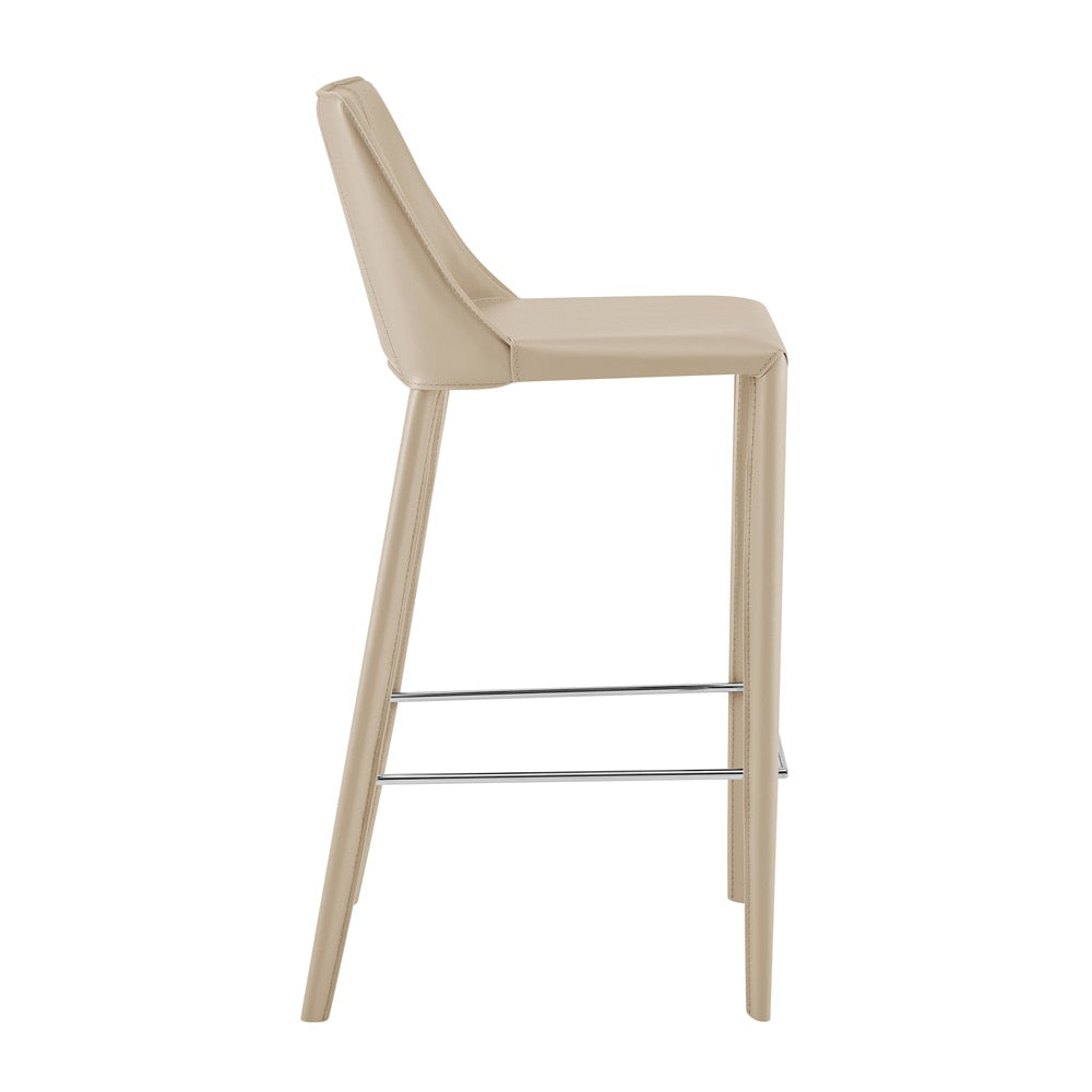 Euro Style - Kalle Faux Leather Bar Stool, Light Gray - 30918-LTGRY-MP1 veiw 3