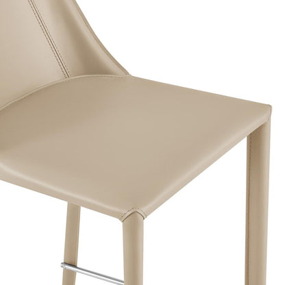 Euro Style - Kalle Faux Leather Bar Stool, Light Gray - 30918-LTGRY-MP1 veiw 7