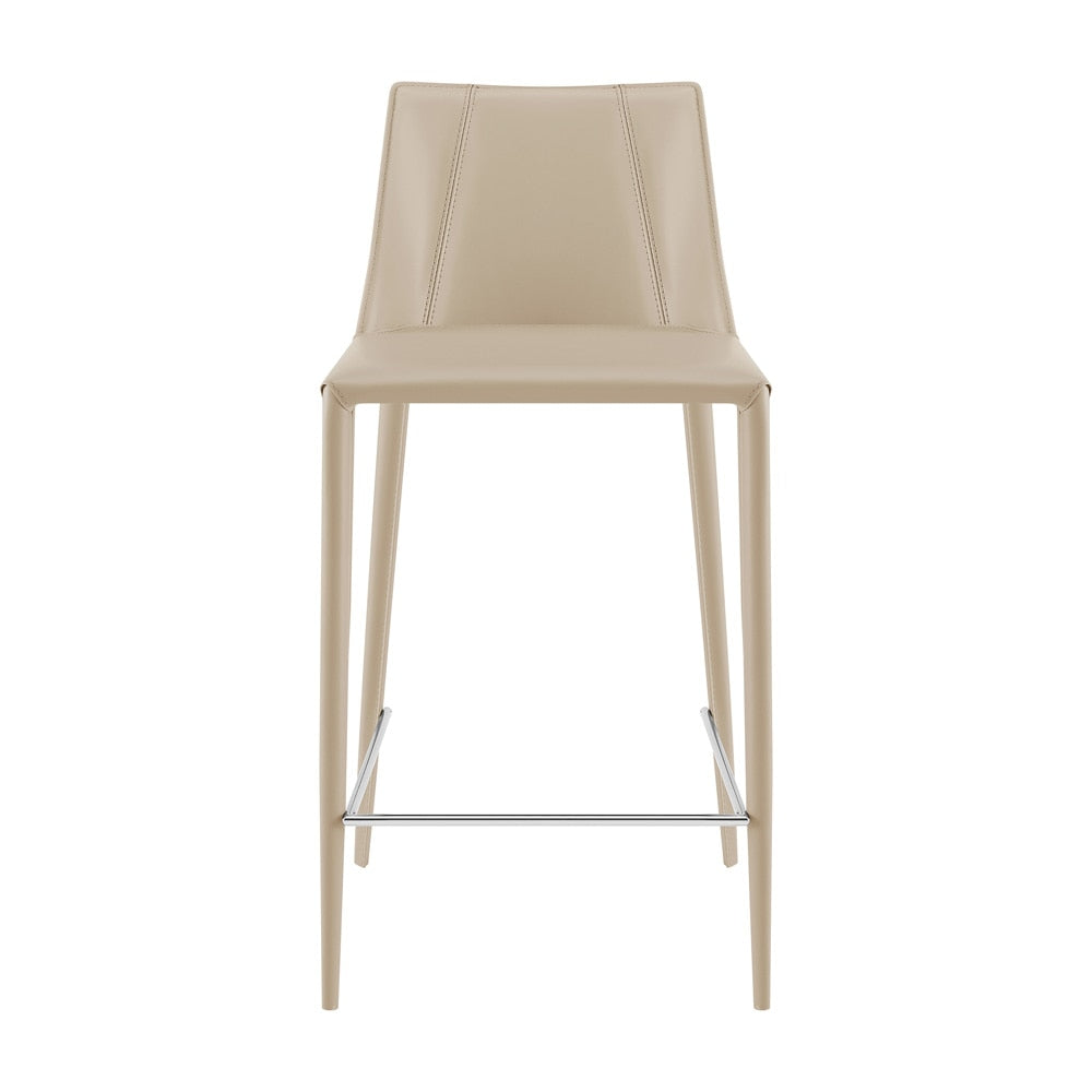 Euro Style - Kalle Faux Leather Counter Stool, Light Gray - 30916-LTGRY-MP1 veiw 1