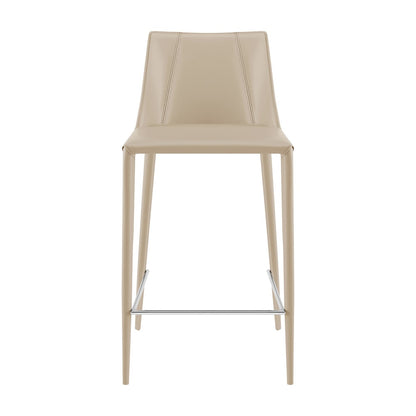 Euro Style - Kalle Faux Leather Counter Stool, Light Gray - 30916-LTGRY-MP1 veiw 1