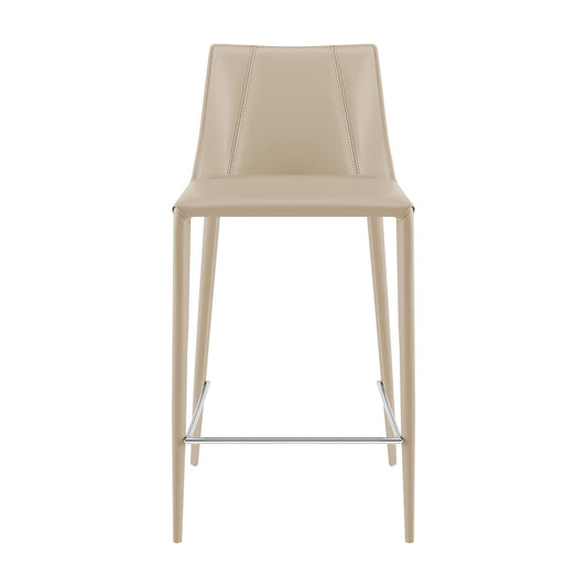 Euro Style - Kalle Faux Leather Counter Stool, Light Gray - 30916-LTGRY-MP1 veiw 1