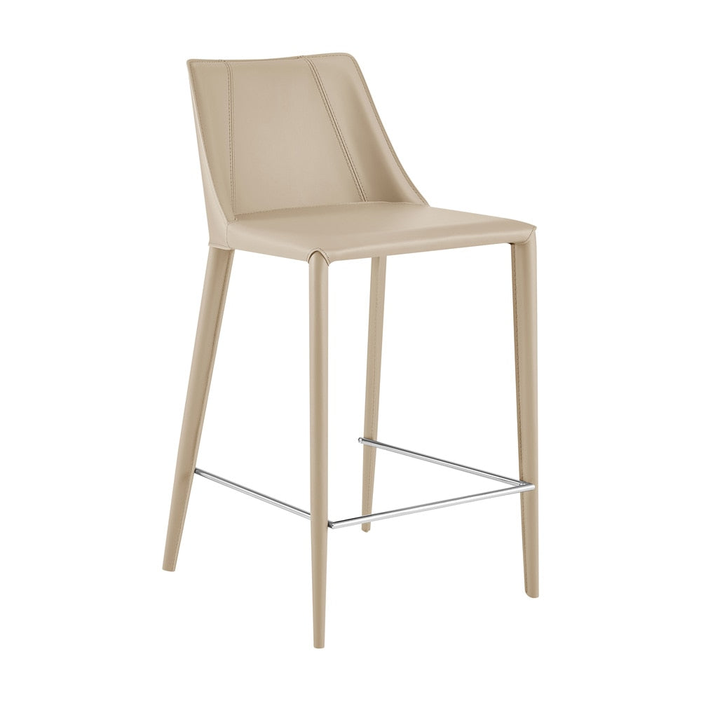 Euro Style - Kalle Faux Leather Counter Stool, Light Gray - 30916-LTGRY-MP1 veiw 2
