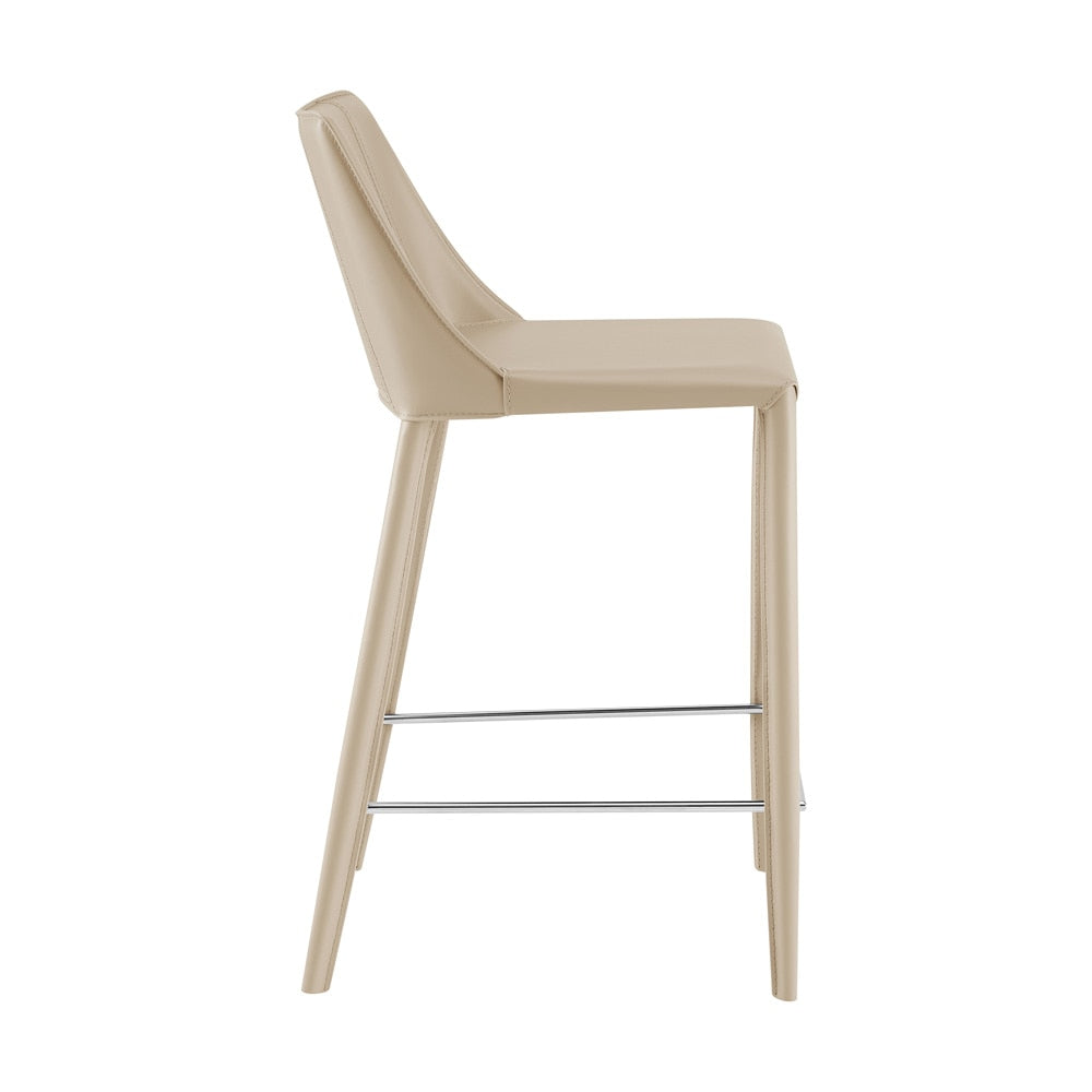 Euro Style - Kalle Faux Leather Counter Stool, Light Gray - 30916-LTGRY-MP1 veiw 3