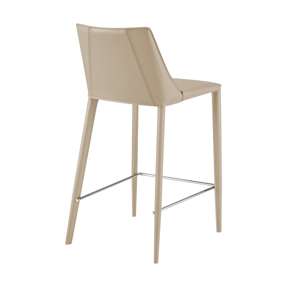 Euro Style - Kalle Faux Leather Counter Stool, Light Gray - 30916-LTGRY-MP1 veiw 4