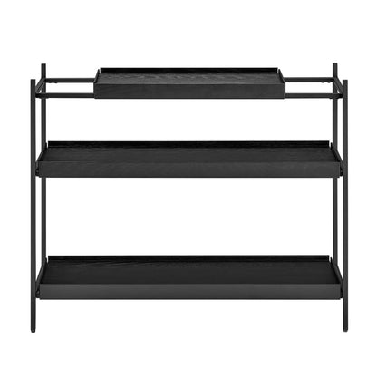 Euro Style - Kumla 39in 3-Tier Shelving Unit, Black - 31130BLK-KIT veiw 1