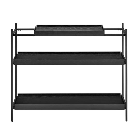 Euro Style - Kumla 39in 3-Tier Shelving Unit, Black - 31130BLK-KIT veiw 1