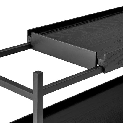Euro Style - Kumla 39in 3-Tier Shelving Unit, Black - 31130BLK-KIT veiw 5