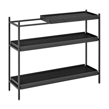 Euro Style - Kumla 39in 3-Tier Shelving Unit, Black - 31130BLK-KIT veiw 2