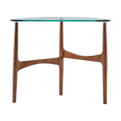 Euro Style - Ledell 40inW Console Table, Clear Glass/Walnut - 38961CLR-KIT veiw 4