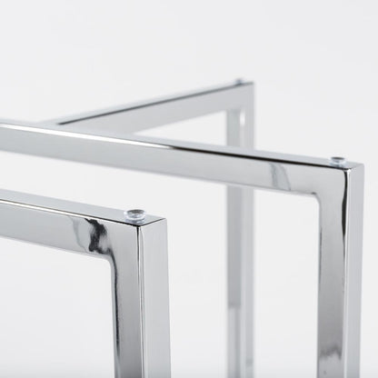 Euro Style - Legend 36in Round Table, Clear Tempered Glass/Chromed Steel Base - 81136CHRM-KIT veiw 4