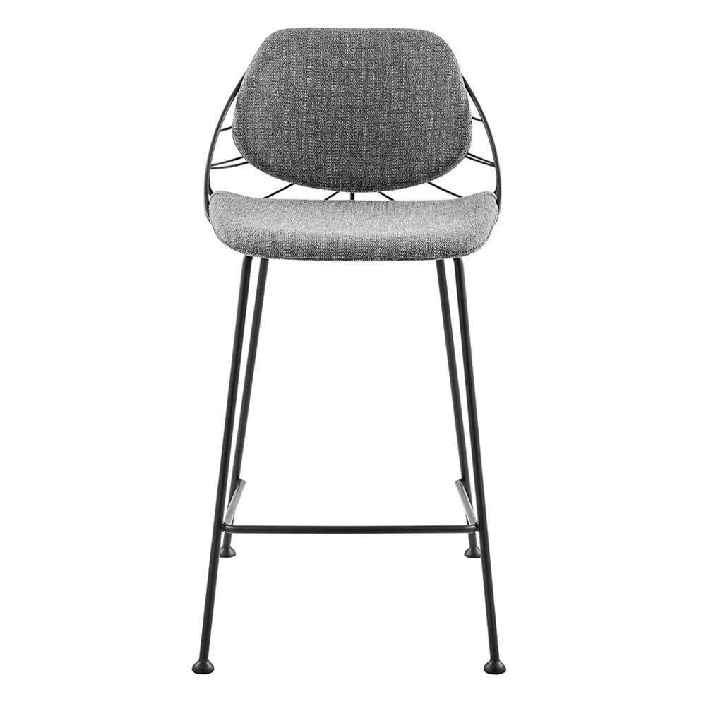 Euro Style - Linnea Counter Stool, Light Gray/Matte Black - Set of 2 - 30566LTGRY veiw 2