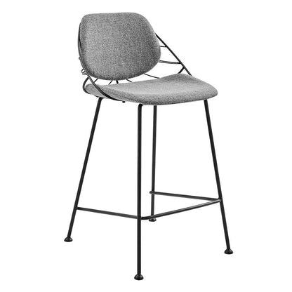 Euro Style - Linnea Counter Stool, Light Gray/Matte Black - Set of 2 - 30566LTGRY veiw 3