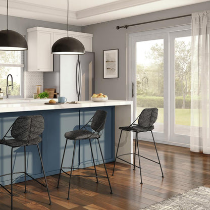 Euro Style - Linnea Fabric Counter Stools, Black/Matte Black - Set of 2 - 30566BLK veiw 8