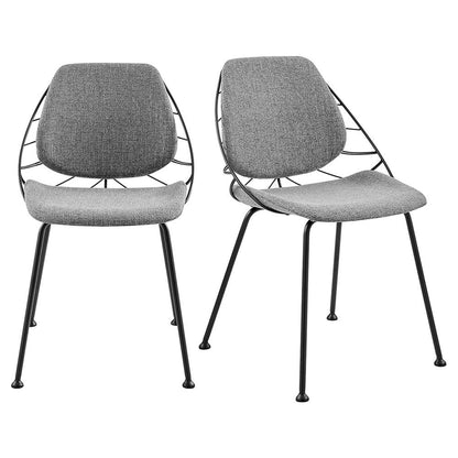 Euro Style - Linnea Fabric Side Chairs, Light Gray/Matte Black - Set of 2 - 30560LTGRY veiw 1
