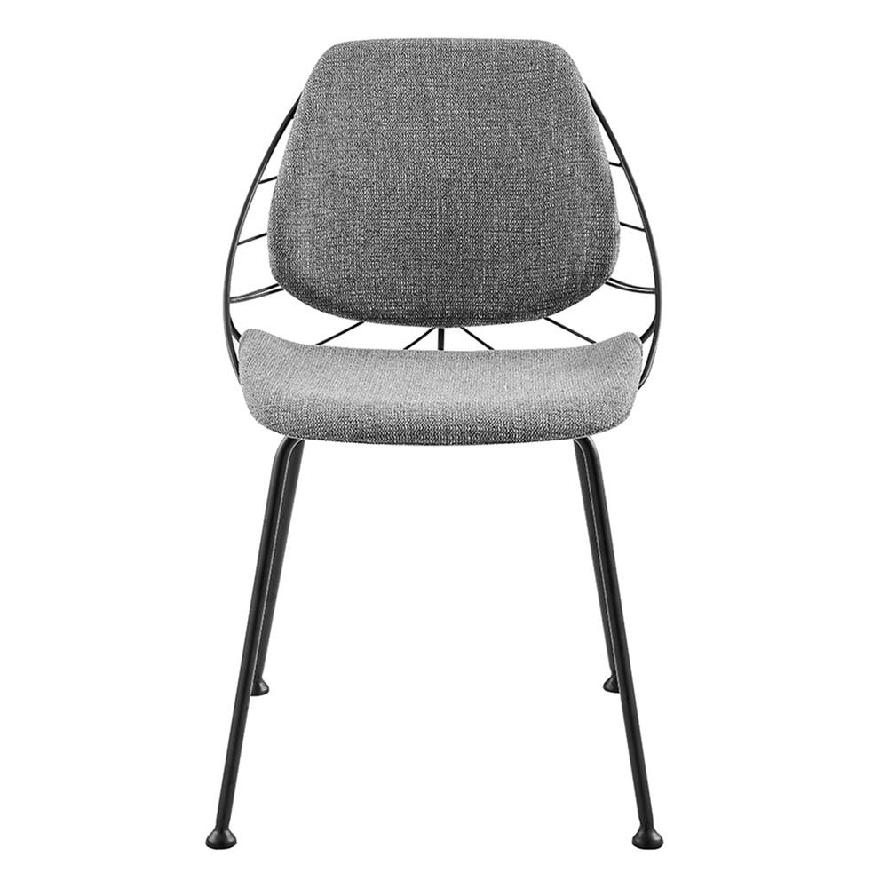 Euro Style - Linnea Fabric Side Chairs, Light Gray/Matte Black - Set of 2 - 30560LTGRY veiw 2