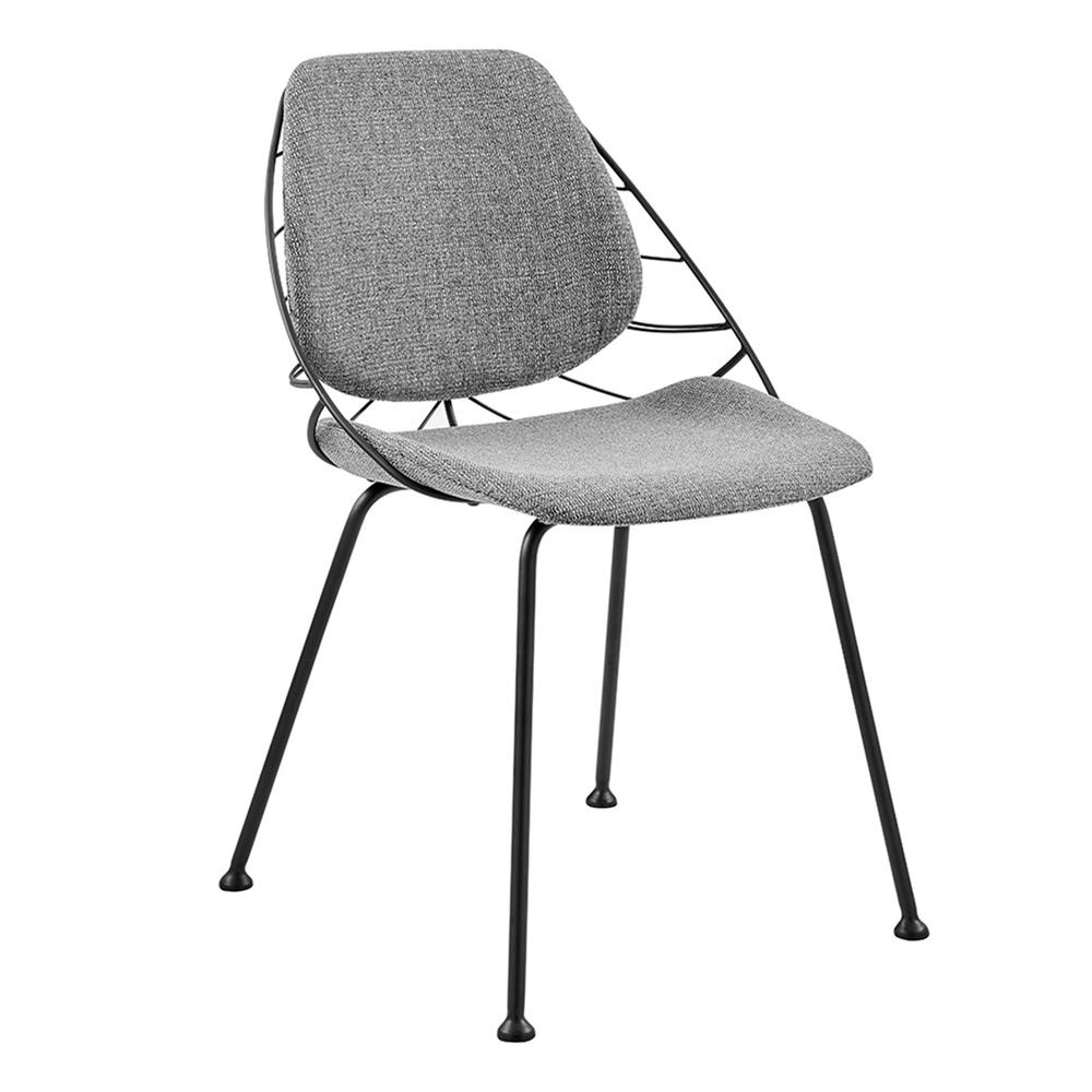 Euro Style - Linnea Fabric Side Chairs, Light Gray/Matte Black - Set of 2 - 30560LTGRY veiw 3