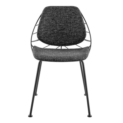 Euro Style - Linnea Side Chair In Black Fabric with Matte Black Frame and Legs (Set of 2) - 30560BLK veiw 1