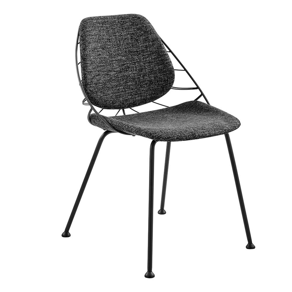 Euro Style - Linnea Side Chair In Black Fabric with Matte Black Frame and Legs (Set of 2) - 30560BLK veiw 2