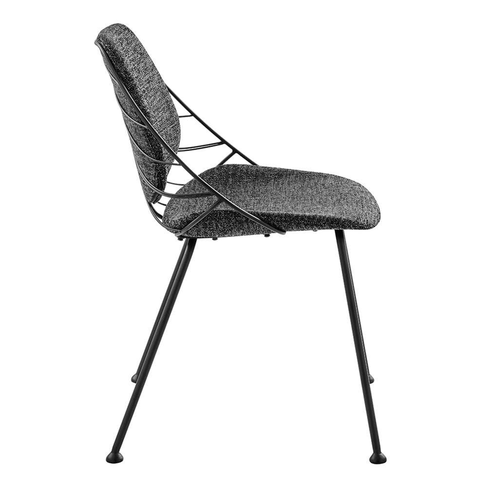 Euro Style - Linnea Side Chair In Black Fabric with Matte Black Frame and Legs (Set of 2) - 30560BLK veiw 3