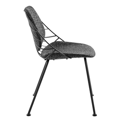 Euro Style - Linnea Side Chair In Black Fabric with Matte Black Frame and Legs (Set of 2) - 30560BLK veiw 3