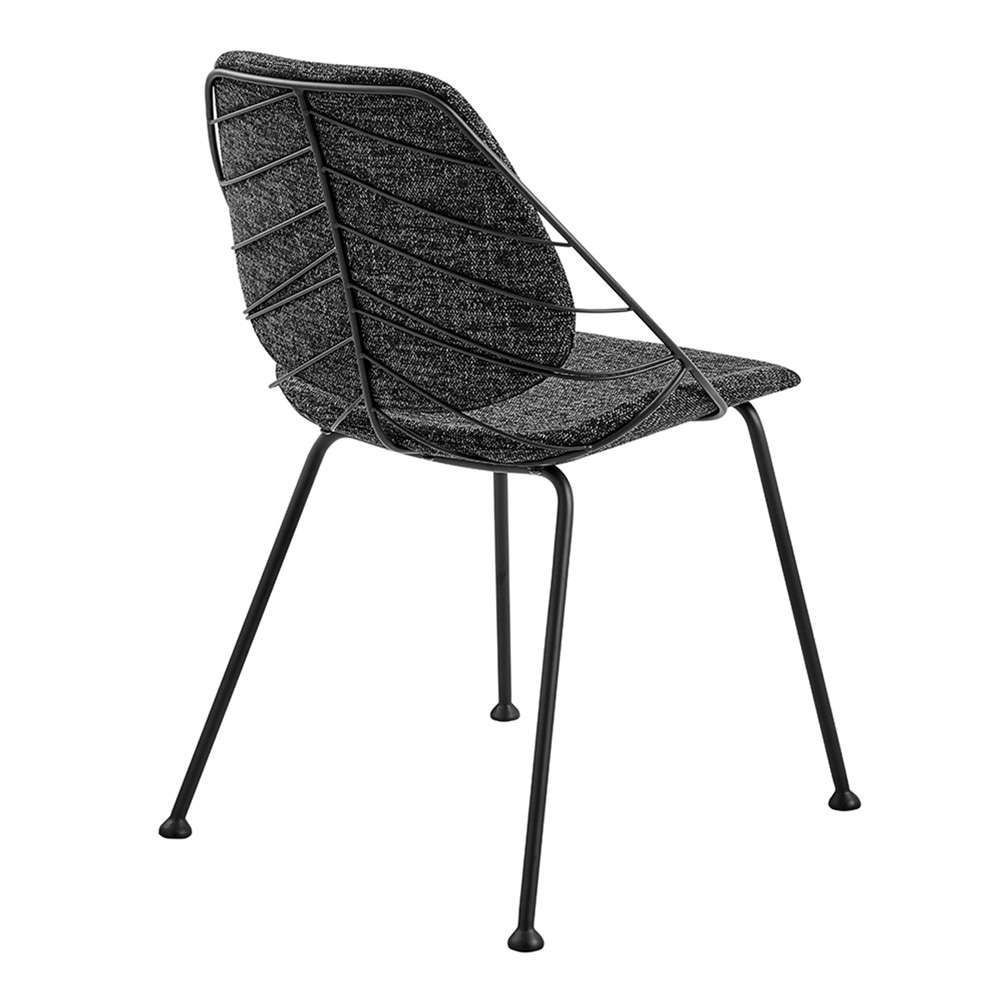 Euro Style - Linnea Side Chair In Black Fabric with Matte Black Frame and Legs (Set of 2) - 30560BLK veiw 4