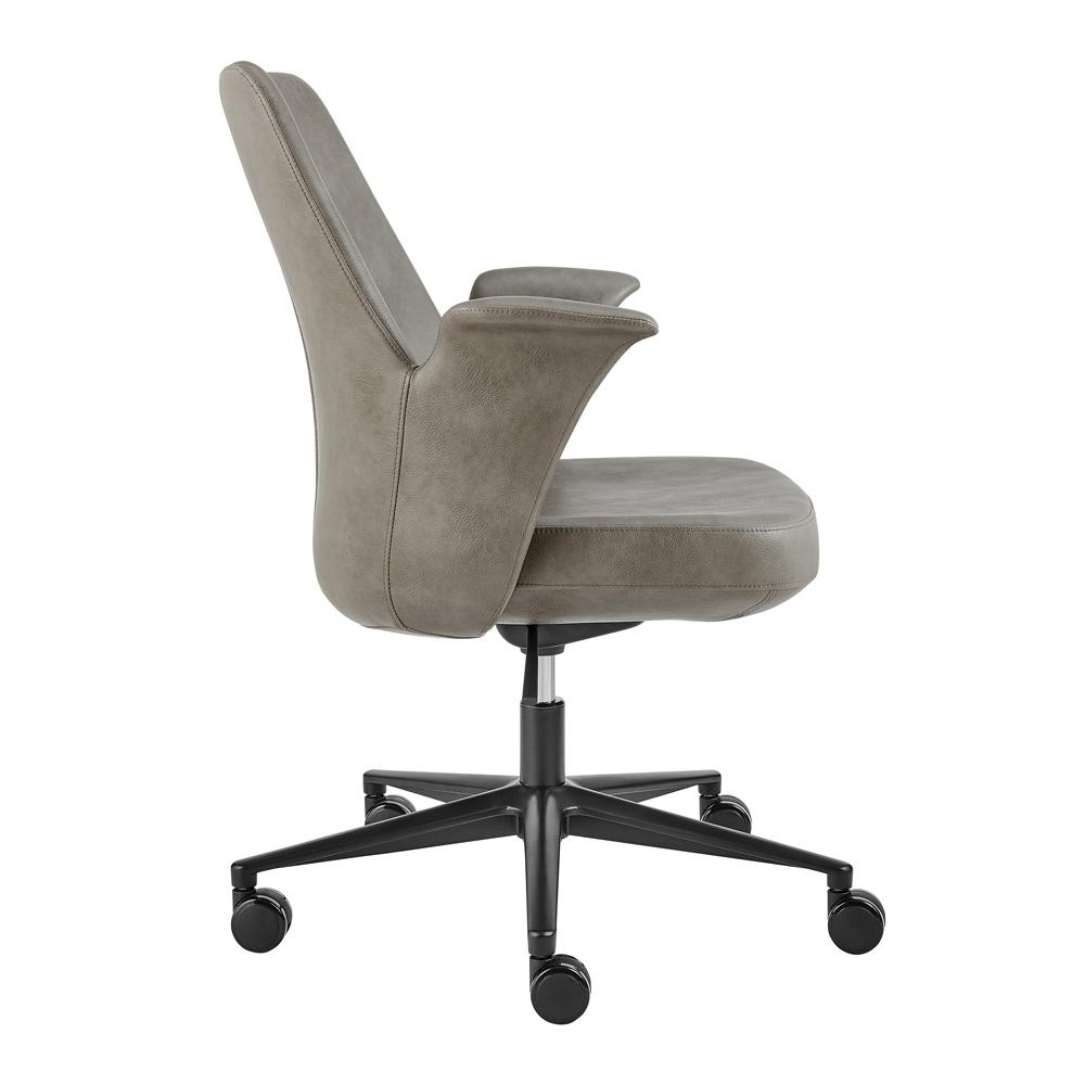 Euro Style - Lise Leatherette Office Chair, Gray/Black - 30592-LTGRY veiw 3