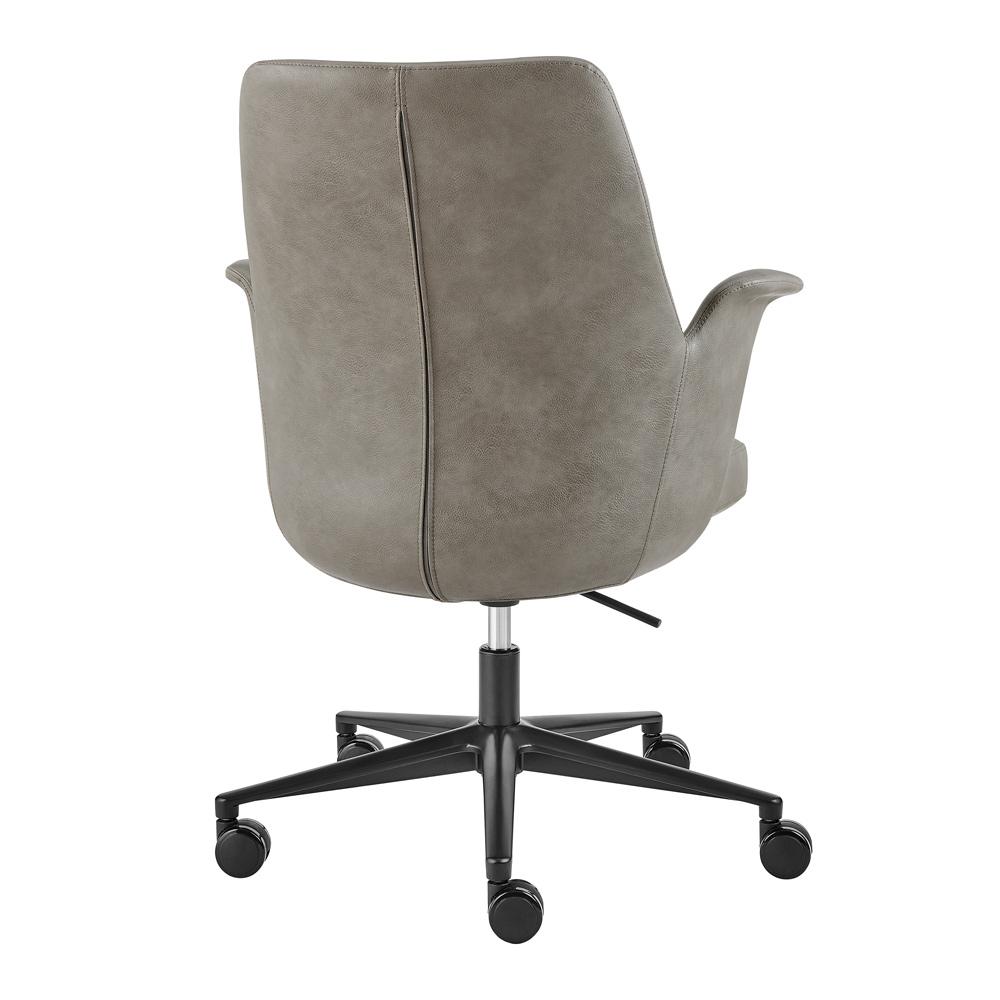 Euro Style - Lise Leatherette Office Chair, Gray/Black - 30592-LTGRY veiw 4