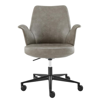 Euro Style - Lise Leatherette Office Chair, Gray/Black - 30592-LTGRY veiw 6