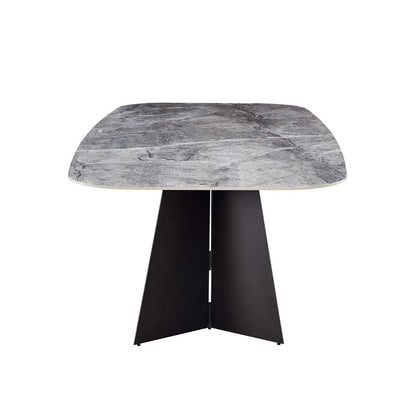 Euro Style - Lizarte 93in Table in Gray Ceramic with Matte Dark Gray Base - 38968GRY-KIT veiw 3