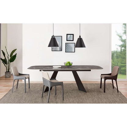 Euro Style - Lizarte 93in Table in Gray Ceramic with Matte Dark Gray Base - 38968GRY-KIT veiw 6