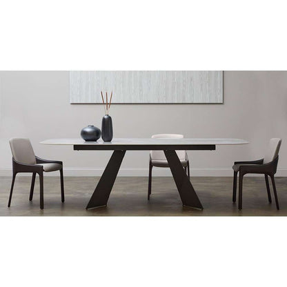 Euro Style - Lizarte 93in Table in Gray Ceramic with Matte Dark Gray Base - 38968GRY-KIT veiw 7