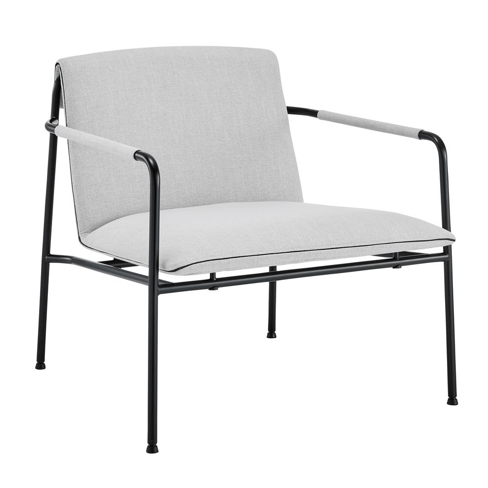 Euro Style - Ludvig Lounge Chair, Light Gray/Black - 80080LTGRY veiw 2