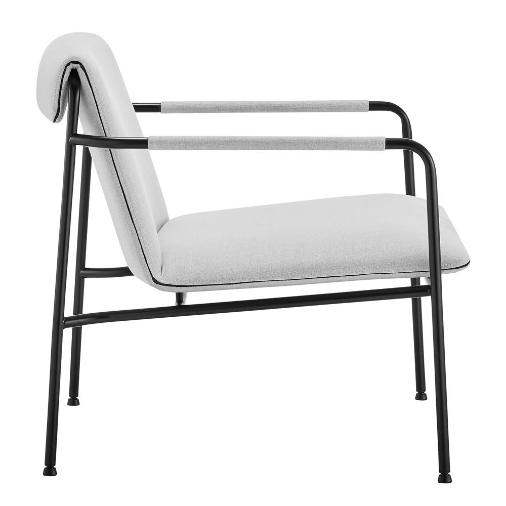 Euro Style - Ludvig Lounge Chair, Light Gray/Black - 80080LTGRY veiw 3