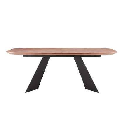 Euro Style - Malene 79in Table Top in American Walnut with Matte Dark Gray Base - 39022WAL-KIT veiw 1