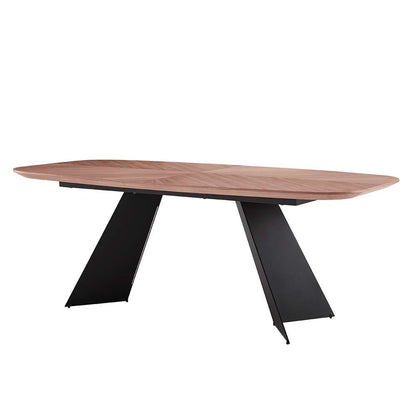 Euro Style - Malene 79in Table Top in American Walnut with Matte Dark Gray Base - 39022WAL-KIT veiw 2