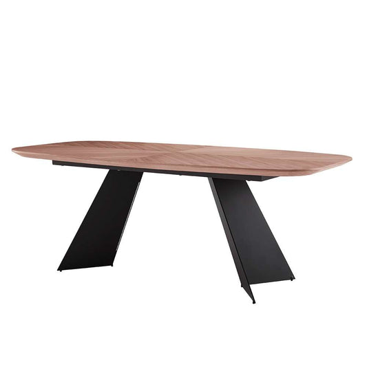 Euro Style - Malene 79in Table Top in American Walnut with Matte Dark Gray Base - 39022WAL-KIT veiw 2
