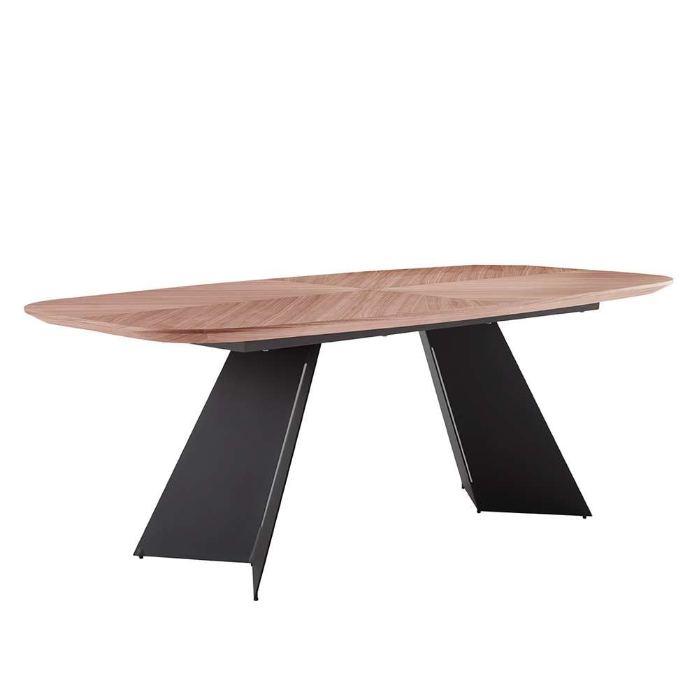 Euro Style - Malene 79in Table Top in American Walnut with Matte Dark Gray Base - 39022WAL-KIT veiw 3