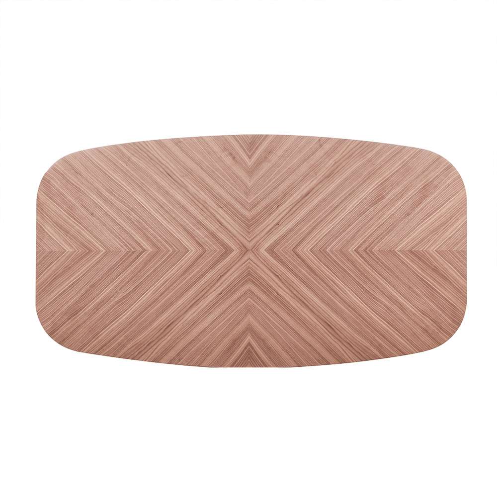 Euro Style - Malene 79in Table Top in American Walnut with Matte Dark Gray Base - 39022WAL-KIT veiw 5