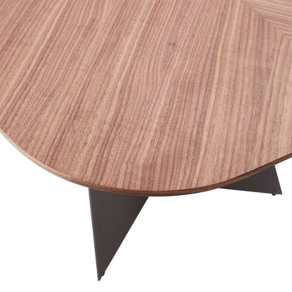 Euro Style - Malene 79in Table Top in American Walnut with Matte Dark Gray Base - 39022WAL-KIT veiw 6