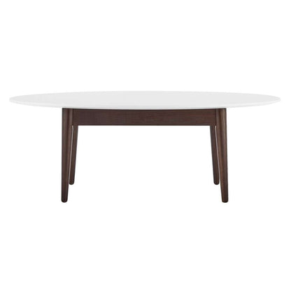 Euro Style - Manon Coffee Table in Matte White with Dark Walnut Legs - 90433-WHT veiw 1