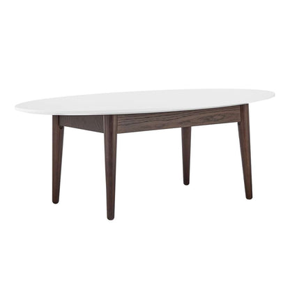Euro Style - Manon Coffee Table in Matte White with Dark Walnut Legs - 90433-WHT veiw 2