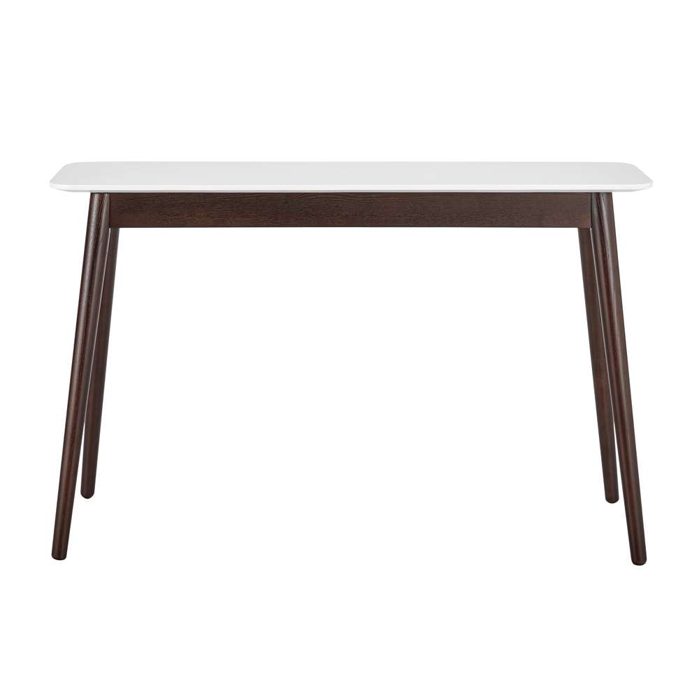 Euro Style - Manon Console Table in Matte White with Dark Walnut Legs - 90436-WHT veiw 1