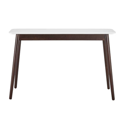 Euro Style - Manon Console Table in Matte White with Dark Walnut Legs - 90436-WHT veiw 1