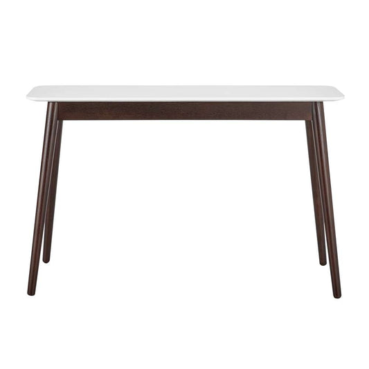 Euro Style - Manon Console Table in Matte White with Dark Walnut Legs - 90436-WHT veiw 1