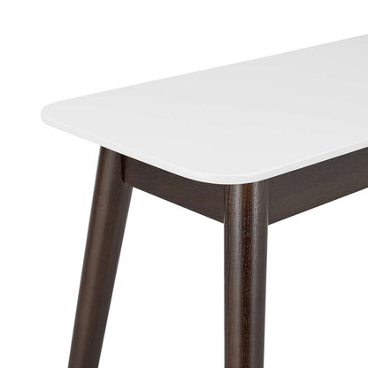 Euro Style - Manon Console Table in Matte White with Dark Walnut Legs - 90436-WHT veiw 4